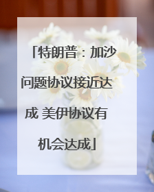 特朗普：加沙问题协议接近达成 美伊协议有机会达成